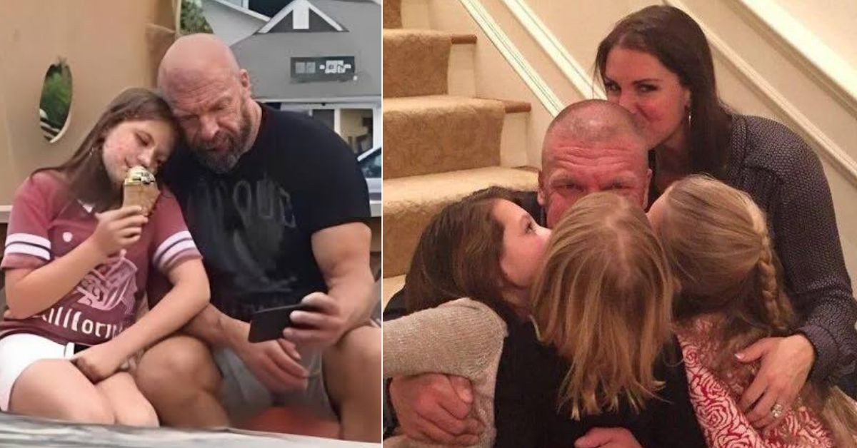 Triple H and Stephanie with their kids