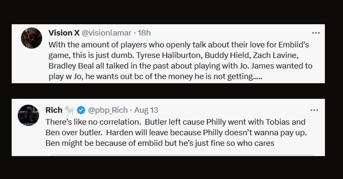Fans react on Embiid being the problem in the Sixers (Credit- X) (1)