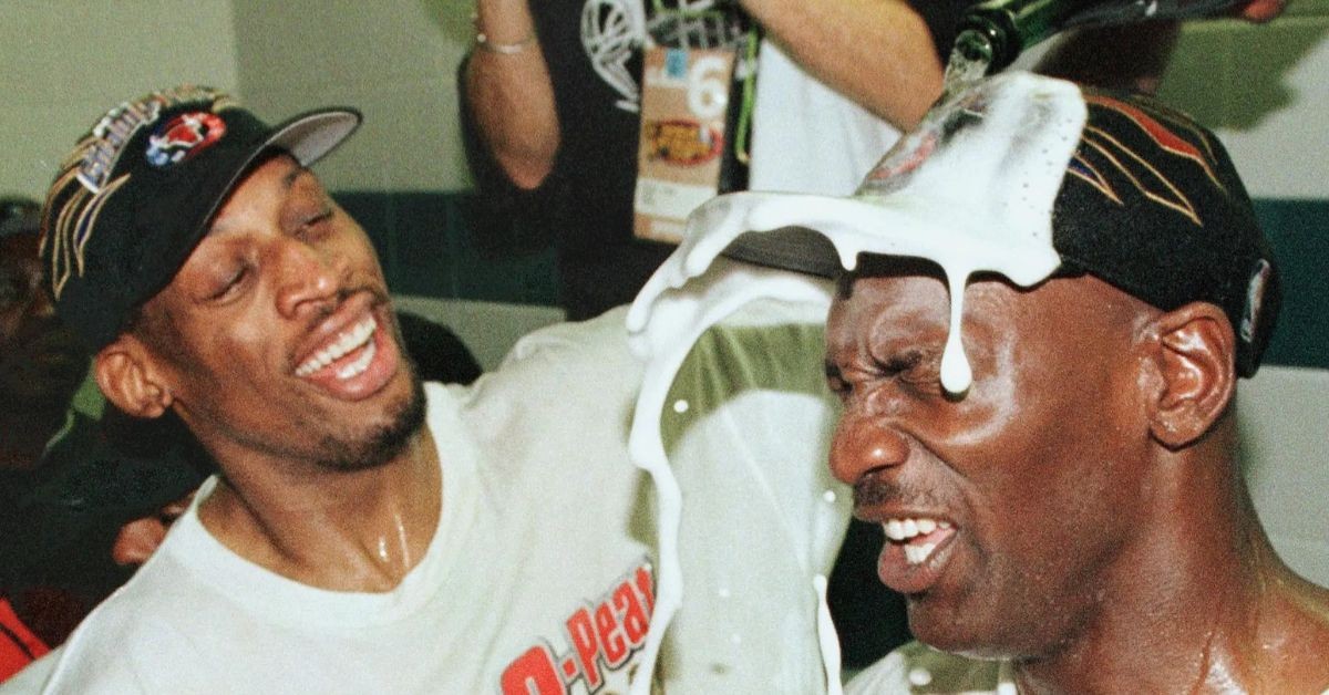 Dennis Rodman and Michael Jordan