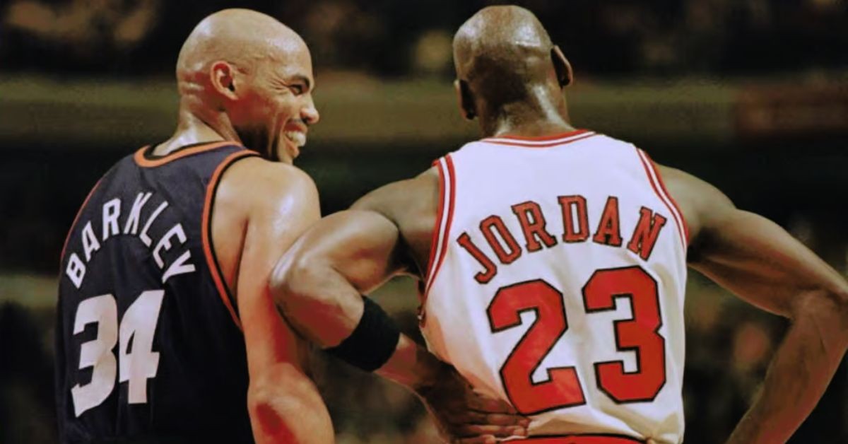 Charles Barkley and Michael Jordan (Credit- Brian Bahr AFP via Getty Images)