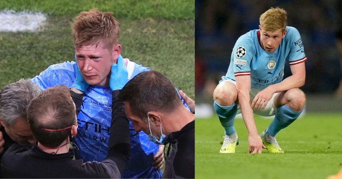 Kevin De Bruyne has suffered an injury in two Champions League finals