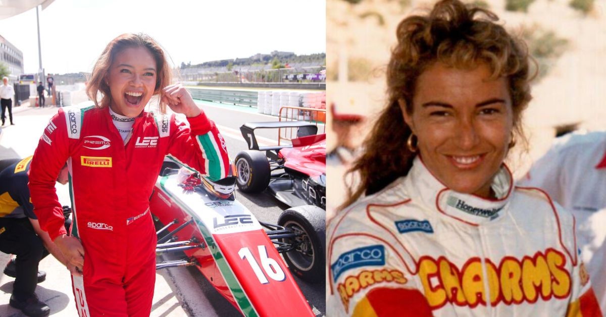 Bianca Busamente, driver for F1 Academy's Prema Team and the last female f1 driver, Giovanni Amati