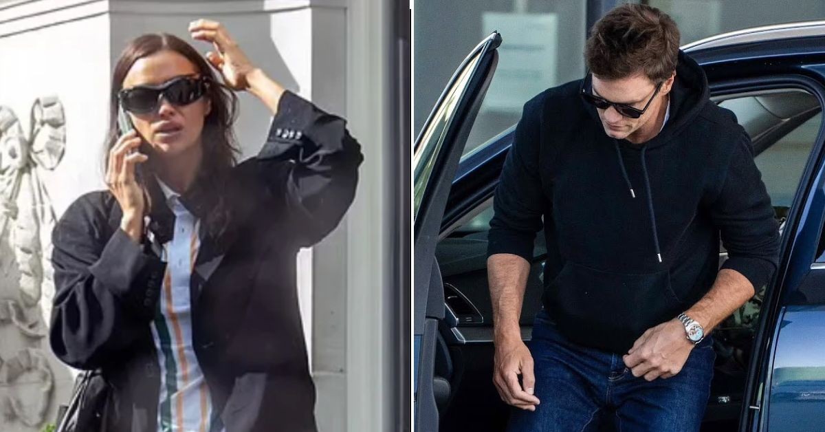 Irina Shayk and Brady leaving the same hotel (Credit: New York Post)
