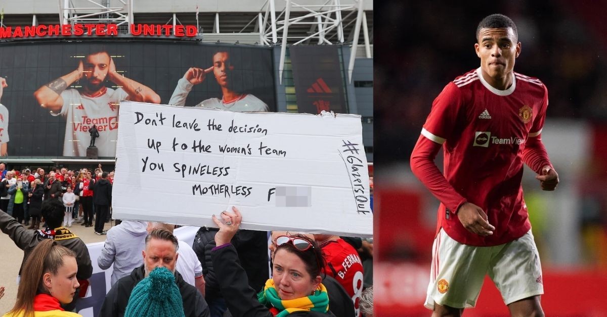 Manchester United fans staged a protest against Mason Greenwood's return