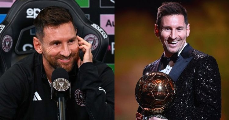 Report on Lionel Messi as he makes some noteworthy remarks on upcoming Ballon d'Or award during a press conference in Miami.