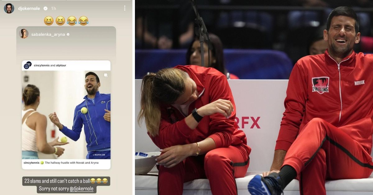 Novak Djokovic and Aryna Sabalenka. (Credits- IG @djokernole, Kamran Jebreili/Associated Press/East News)