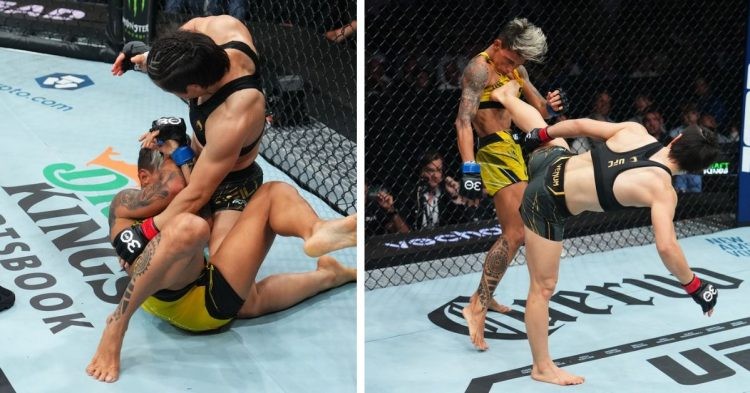 Amanda Lemos lands only two significant strikes ( Credits : MMA Fighting, MMA Mania)
