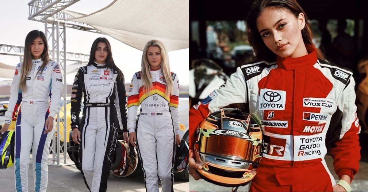 Samantha Tan, Toni Bredinger and Linsay Brewer drivers in Motorsports and Bianca Busamente from F1 Academy
