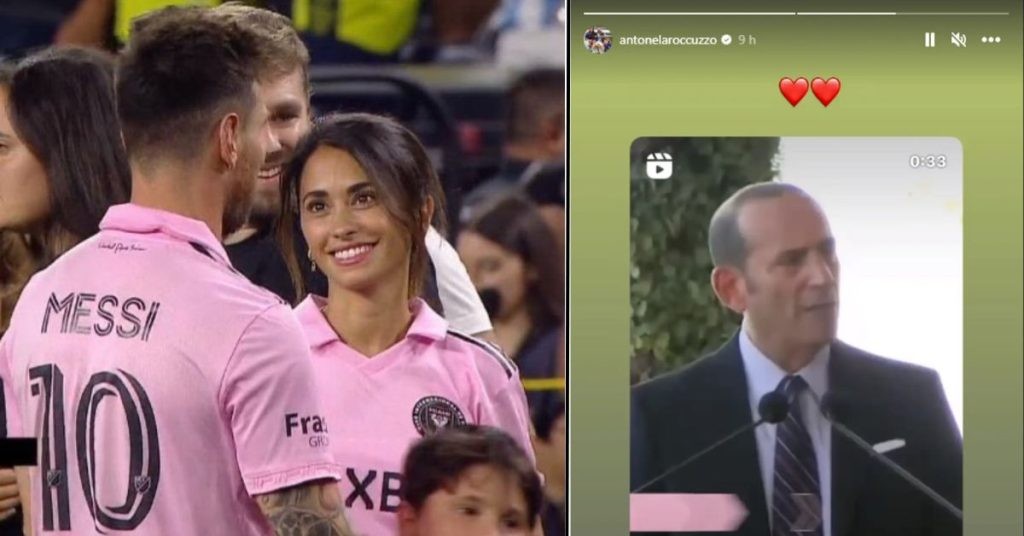 Antonella reacts to Messi 's welcome at Inter Miami