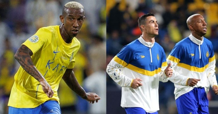 Anderson Talisca (left) Talisca with Cristiano Ronaldo (right) (credits- Twitter)