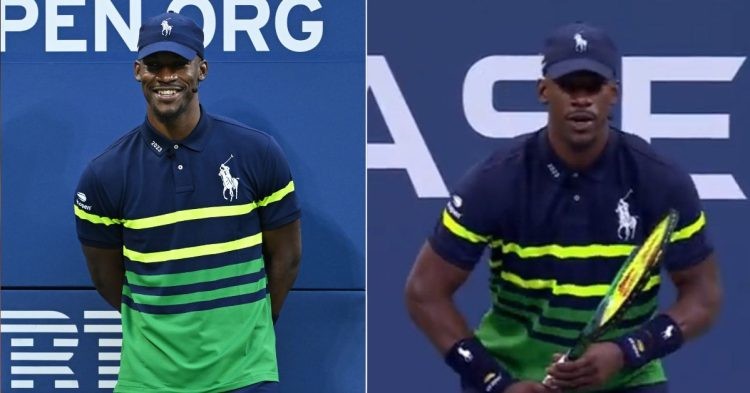 Jimmy Butler in his ball crew attire at the US Open
