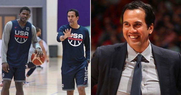 Anthony Edwards and Erik Spoelstra (Credits - Bleacher Report and NBA.com)