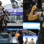 Kobe Bryant statue and Tim Duncan