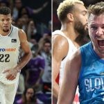Edy Tavares of Cape Verde and Luka Doncic of Slovenia (Credits - Oregon Live and CBS Sports)