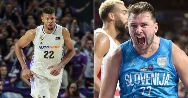 Edy Tavares of Cape Verde and Luka Doncic of Slovenia (Credits - Oregon Live and CBS Sports)