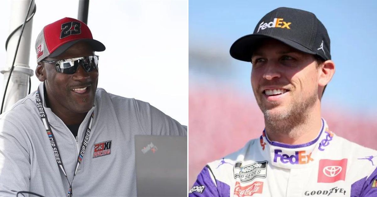 Micahel Jordan and Denny Hamlin (Credit- Getty Images and James Gilbert Getty Images)) 