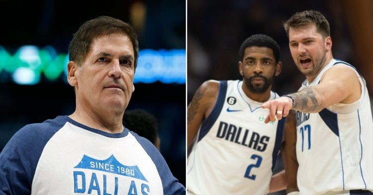 Mark Cuban, Kyrie Irving, and Luka Doncic (Credits - USA Today and MARCA)