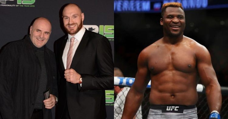 John Fury and Tyson Fury (Left), Francis Ngannou (Right) (Credits The Sun and The Mirror)