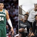 Giannis Antetokounmpo with his brothers