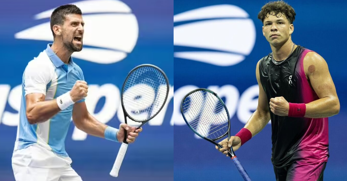 Novak Djokovic and Ben Shelton at the US OPen 2023