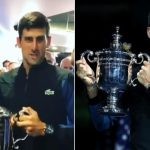 Novak Djokovic and Gerard Butler in 2018 after winning the US Open