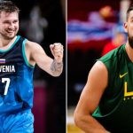 Luka Doncic of Slovenia and Jonas Valanciunas of Lithuania (Credits- FIBA and Facebook)
