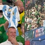 Ireland fan mocks France with Messi's jersey