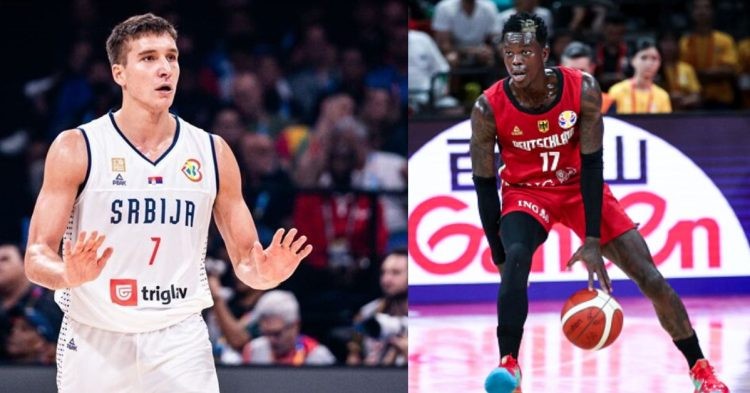 Team Germany and Serbia at the 2023 FIBA World Cup