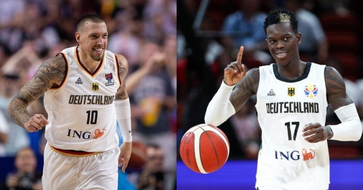 Daniel Theis and Dennis Schroder with Team Germany