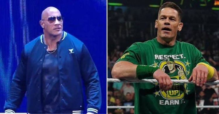 The Rock and John Cena shared a backstage moment