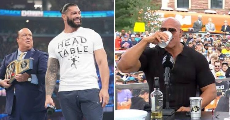 Roman Reigns (left) and Dwayne Johnson (right)