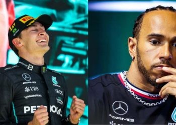 George Russell (left), Lewis Hamilton (right) (Credits- FIA, PlanetF1)