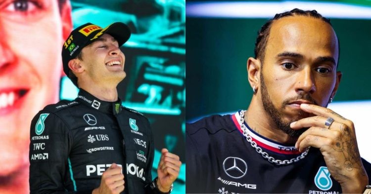 George Russell (left), Lewis Hamilton (right) (Credits- FIA, PlanetF1)