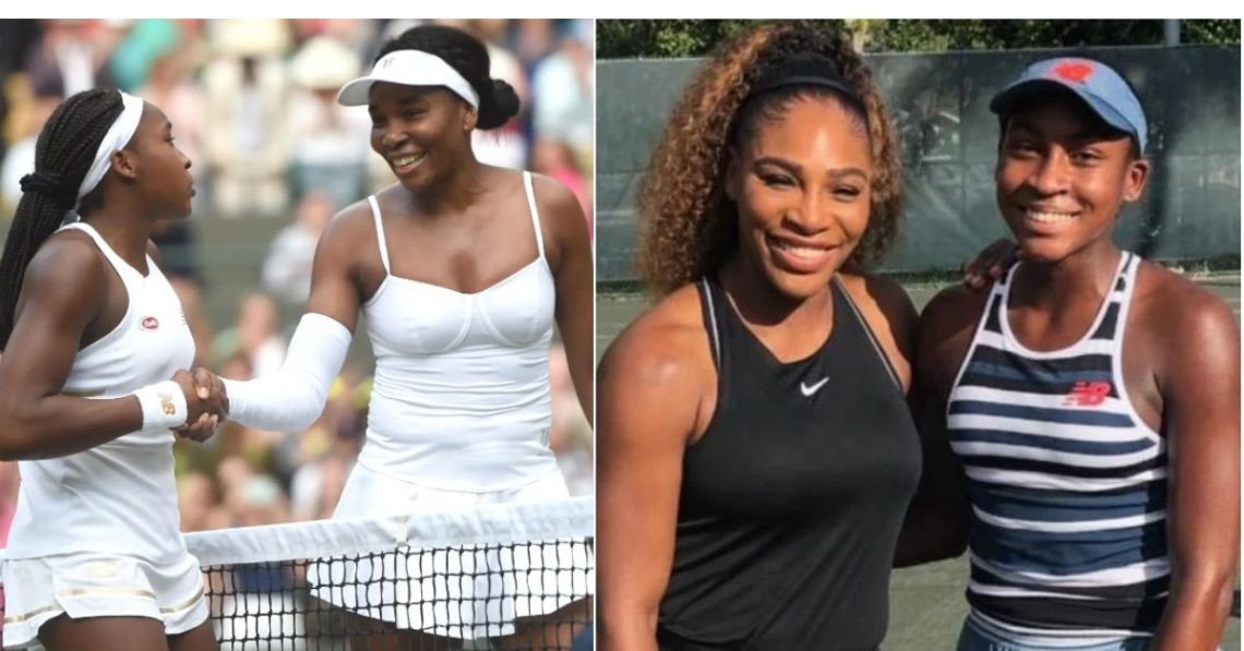 Coco Gauff with Williams sisters