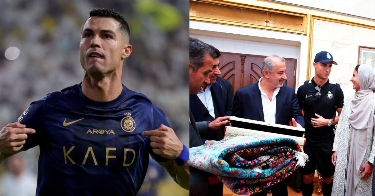 Cristiano Ronaldo gets a Persian rug upon his arrival