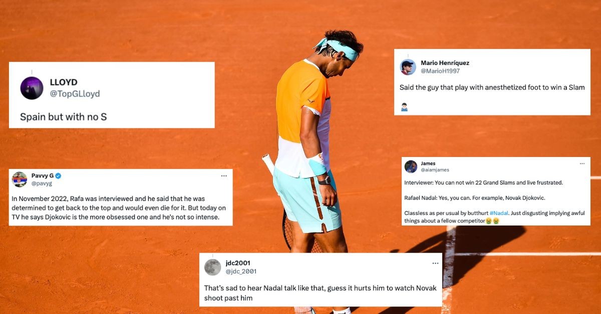 Rafael Nadal commenting about his rival's success did not sound very positive. (Credits- X, Getty Images)