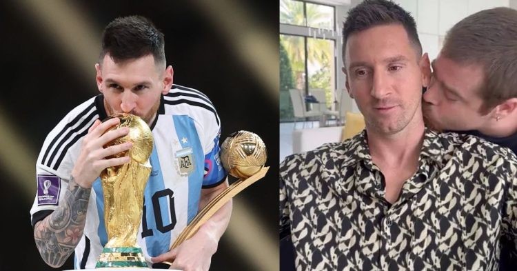 Lionel Messi gets kissed by a journalist in a bizarre video