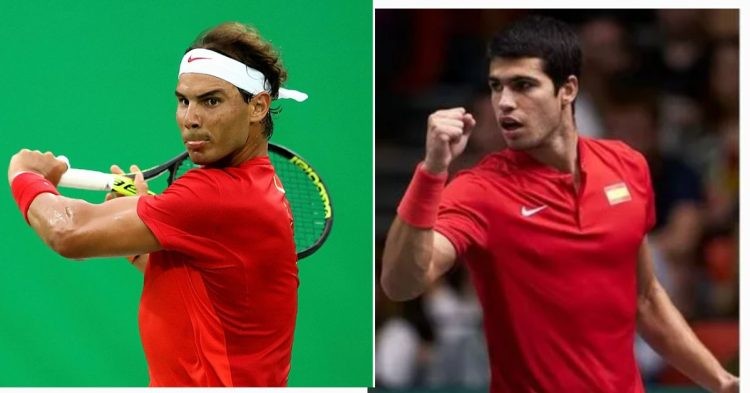 Rafael Nadal and Carlos Alcaraz in national colors (Credits: Getty Images)