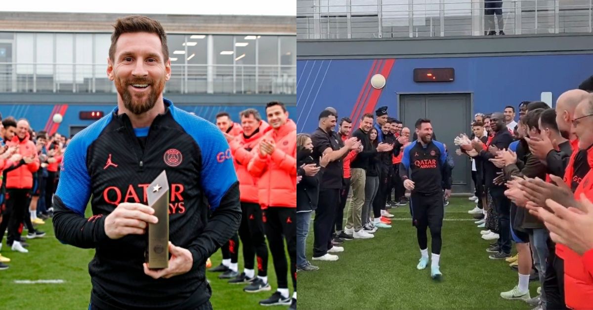 Lionel Messi received a memento from PSG after his World Cup triumph