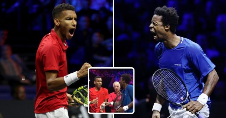 Felix Auger-Aliassime and Gael Monfils at Laver Cup