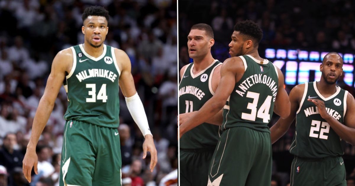 Giannis Antetokounmpo, Khris Middletown and Brook Lopez (Credits: USA TODAY Sports)