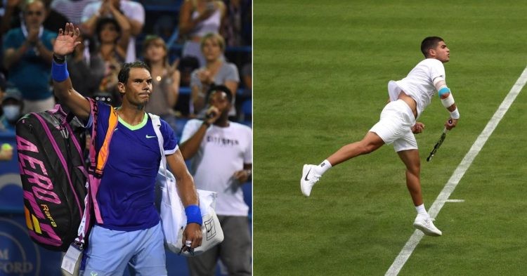 Rafael Nadal and Carlos Alcaraz. (Credits- Michael Blackshire/The Washington Post, Clive Brunskill/ Getty)