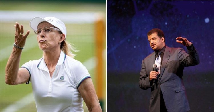 Martina Navratilova and NeildeGrasse Tsyon. (Credits-Simon M. Bruty/Getty Images, Logan Werlinger/GW Today)