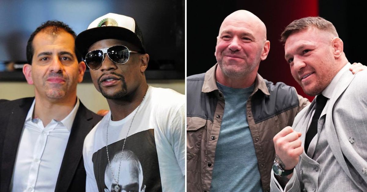 Stephen Espinoza with Floyd Mayweather and Dana White and Conor Mcgregor 