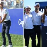 Novak Djokovic alonside his team-mates in All-Star match at Ryder Cup