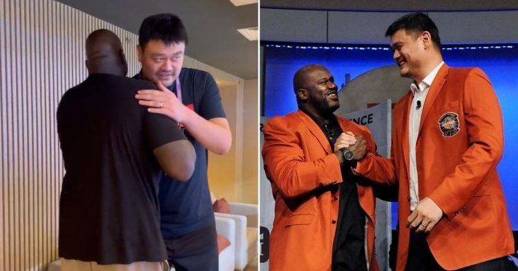 Shaquille O'Neal and Yao Ming (Credits: X and USA TODAY Sports)