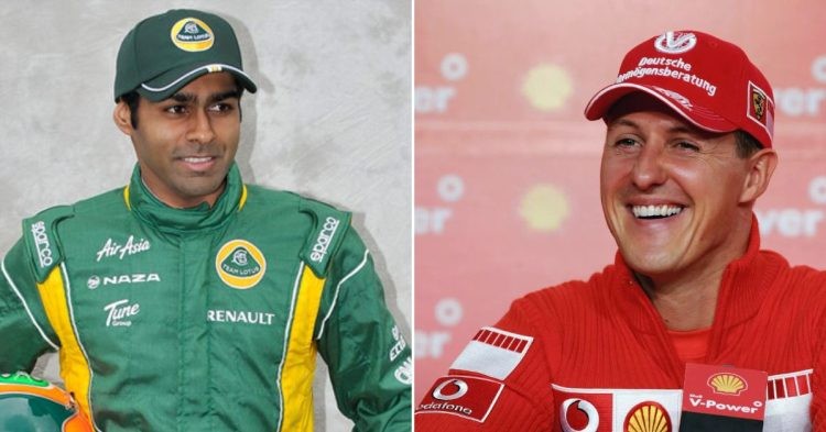 Karun Chandhok shares pleasent memory of Michael Schumacher. (Credits - The Mirror, CNN)