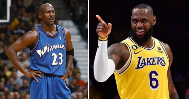 Michael Jordan for the Washigton Wizards and LeBron James for the Los Angeles Lakers (Credit- Getty images and USA TODAY Sports)