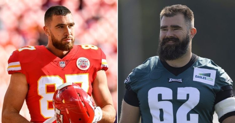 Travis Kelce and Jason Kelce (Credits: BuzzFeed and Athlete Speakers)