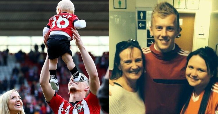 James Ward-Prowse with his family